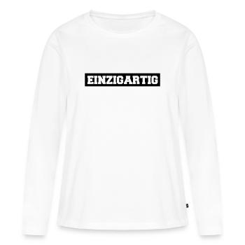 einzigartig - Frauen Premium Bio Langarmshirt - Weiß - Vorne - Julia (174cm)