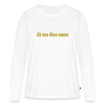 ab uno disce omnes Lateinisches Zitat Latein - Frauen Premium Bio Langarmshirt - Weiß - Vorne - Julia (174cm)
