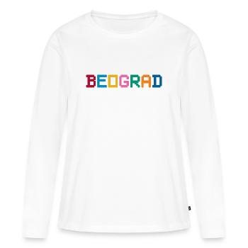 BEOGRAD Belgrade Belgrad - T-shirt manches longues Premium bio Femme - blanc - Devant - Julia (174cm)
