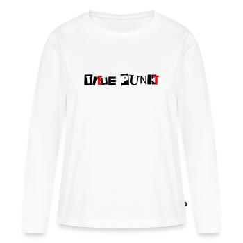 Point de fidélité True Punk - T-shirt manches longues Premium bio Femme - blanc - Devant - Julia (174cm)