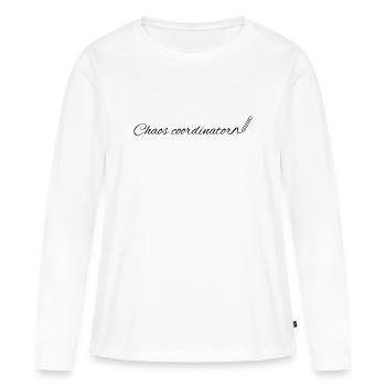 T-shirt de l’école des professeurs drôles du Coordinateur du Chaos - T-shirt manches longues Premium bio Femme - blanc - Devant - Julia (174cm)