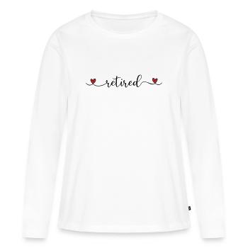 Typographie mignonne à la retraite avec un cœur - T-shirt manches longues Premium bio Femme - blanc - Devant - Julia (174cm)
