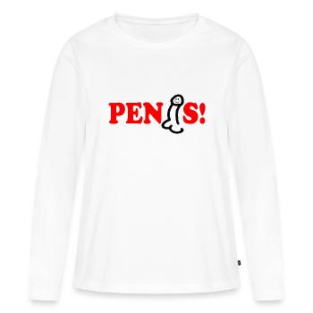 Penis - T-shirt manches longues Premium bio Femme - blanc - Devant - Julia (174cm)