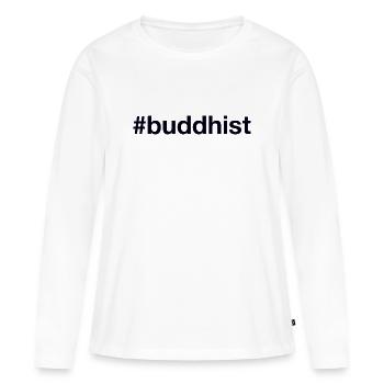 Bouddhisme bouddhiste Bouddhisme - T-shirt manches longues Premium bio Femme - blanc - Devant - Julia (174cm)