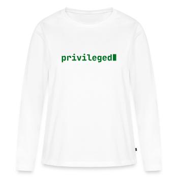 Feeling Privileged | Developer mood | dark - Women's Premium Organic Long Sleeve Shirt - white - Front - Julia (174cm)