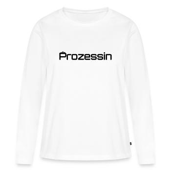 Prozessin = Prinzessin + Prozess - Frauen Premium Bio Langarmshirt - Weiß - Vorne - Julia (174cm)