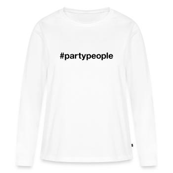PARTY PEOPLE Hashtag Clubber Disco Diskokugel - Frauen Premium Bio Langarmshirt - Weiß - Vorne - Julia (174cm)