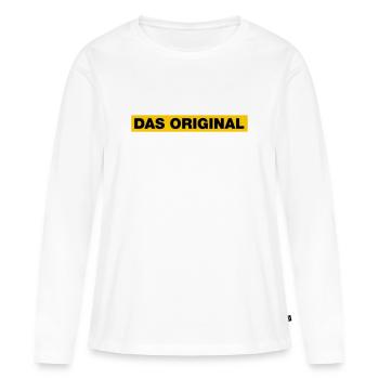 Das Original - Frauen Premium Bio Langarmshirt - Weiß - Vorne - Julia (174cm)
