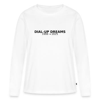 RÊVES D’ACCÈS COMMUTÉ - T-shirt manches longues Premium bio Femme - blanc - Devant - Julia (174cm)