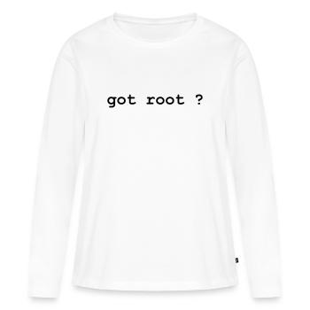 Geek - GOOT ROOT ? - T-shirt manches longues Premium bio Femme - blanc - Devant - Julia (174cm)