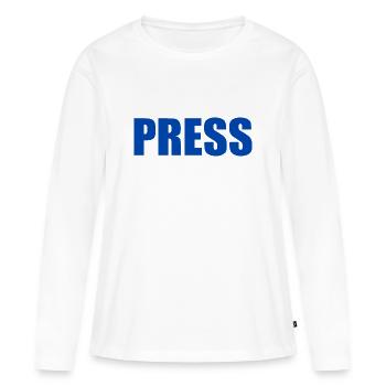 Press - T-shirt manches longues Premium bio Femme - blanc - Devant - Julia (174cm)