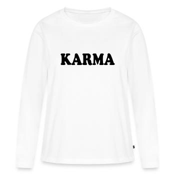 Karma - T-shirt manches longues Premium bio Femme - blanc - Devant - Julia (174cm)