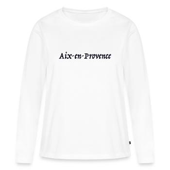 Aix-en-Provence, France, France - T-shirt manches longues Premium bio Femme - blanc - Devant - Julia (174cm)