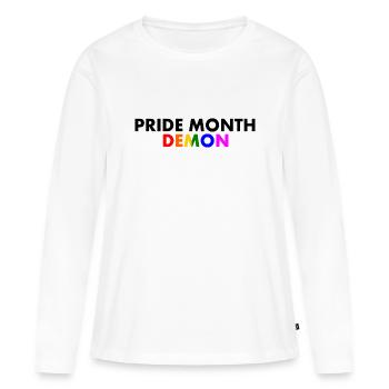 pride month demon - T-shirt manches longues Premium bio Femme - blanc - Devant - Julia (174cm)