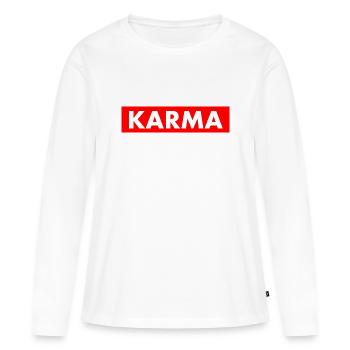 Karma - T-shirt manches longues Premium bio Femme - blanc - Devant - Julia (174cm)