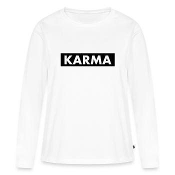 Karma - T-shirt manches longues Premium bio Femme - blanc - Devant - Julia (174cm)