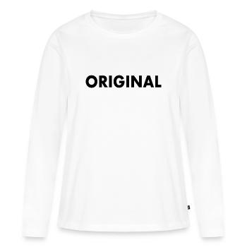 the original the copy - Frauen Premium Bio Langarmshirt - Weiß - Vorne - Julia (174cm)