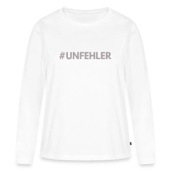 #Unfehler - Frauen Premium Bio Langarmshirt - Weiß - Vorne - Julia (174cm)