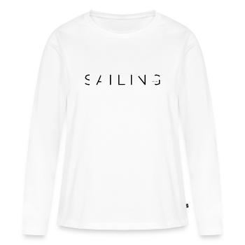 Navigation - T-shirt manches longues Premium bio Femme - blanc - Devant - Julia (174cm)