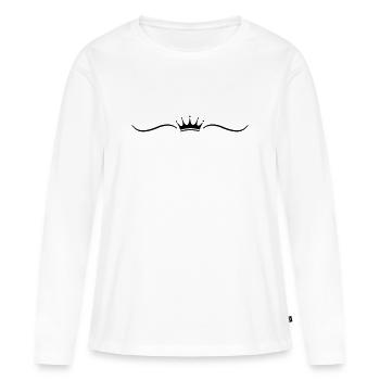 Ornement de la Couronne - T-shirt manches longues Premium bio Femme - blanc - Devant - Julia (174cm)