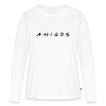Amigos! Des amis pour la vie! - Des copains pour la vie! - T-shirt manches longues Premium bio Femme - blanc - Devant - Julia (174cm)