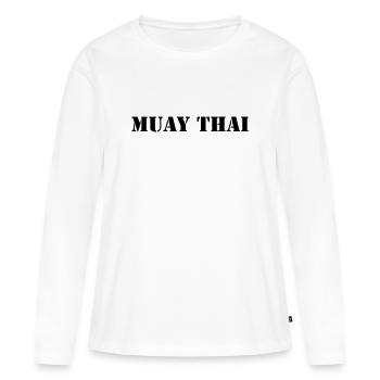 Muay thaï - T-shirt manches longues Premium bio Femme - blanc - Devant - Julia (174cm)