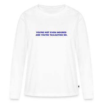 Colle Pas  - T-shirt manches longues Premium bio Femme - blanc - Devant - Julia (174cm)