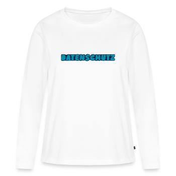 Datenschutz - Frauen Premium Bio Langarmshirt - Weiß - Vorne - Julia (174cm)