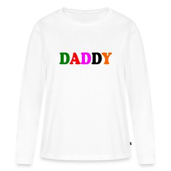 Daddy - T-shirt manches longues Premium bio Femme - blanc - Devant - Julia (174cm)
