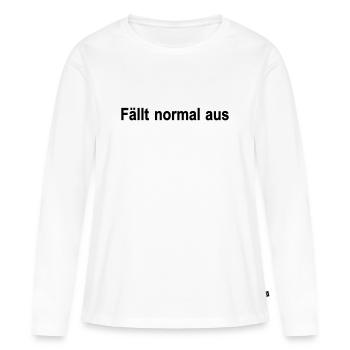 Tombe en panne normalement - T-shirt manches longues Premium bio Femme - blanc - Devant - Julia (174cm)