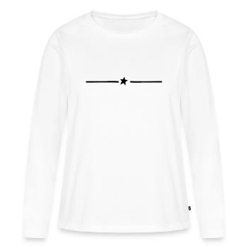 Star T-Shirt Line Design Graphique Minimaliste - T-shirt manches longues Premium bio Femme - blanc - Devant - Julia (174cm)