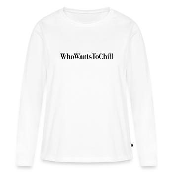 Qui veut se détendre - T-shirt manches longues Premium bio Femme - blanc - Devant - Julia (174cm)