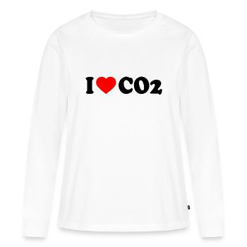 I love co2 - T-shirt manches longues Premium bio Femme - blanc - Devant - Julia (174cm)