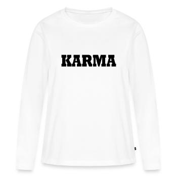 Karma - T-shirt manches longues Premium bio Femme - blanc - Devant - Julia (174cm)