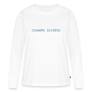 ChampsElysees - T-shirt manches longues Premium bio Femme - blanc - Devant - Julia (174cm)