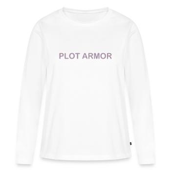 Lustige Sprüche über Plot Armor im Kino - Frauen Premium Bio Langarmshirt - Weiß - Vorne - Julia (174cm)