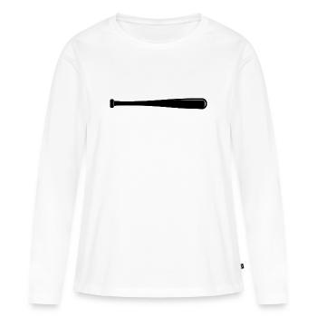 Batte de baseball - T-shirt manches longues Premium bio Femme - blanc - Devant - Julia (174cm)