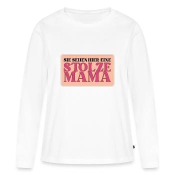 Sie sehen hier eine stolze Mama - Frauen Premium Bio Langarmshirt - Weiß - Vorne - Julia (174cm)