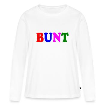 Bunt - Frauen Premium Bio Langarmshirt - Weiß - Vorne - Julia (174cm)