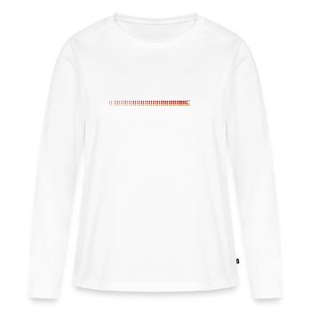 Sunset Gradient Stripes mit Fahrrad-Emblem - Frauen Premium Bio Langarmshirt - Weiß - Vorne - Julia (174cm)