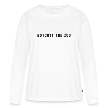BOYCOTT DU ZOO - T-shirt manches longues Premium bio Femme - blanc - Devant - Julia (174cm)