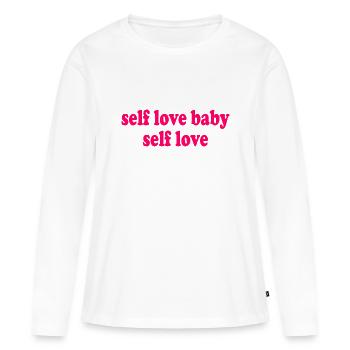 Self love baby self love - T-shirt manches longues Premium bio Femme - blanc - Devant - Julia (174cm)