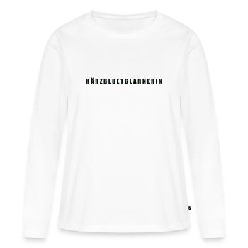 Härzbluetglarnerin Kanton Glarus Schweiz - Frauen Premium Bio Langarmshirt - Weiß - Vorne - Julia (174cm)