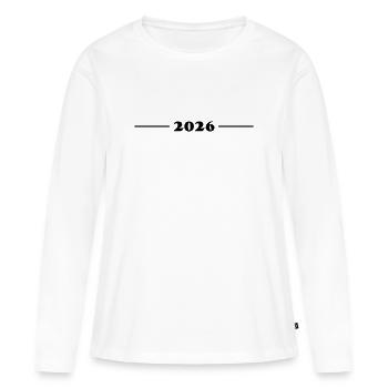 Accident vasculaire cérébral en 2026 - T-shirt manches longues Premium bio Femme - blanc - Devant - Julia (174cm)