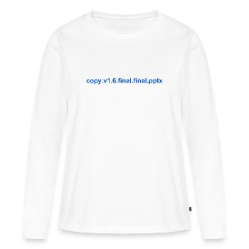 Le PowerPoint final - T-shirt manches longues Premium bio Femme - blanc - Devant - Julia (174cm)