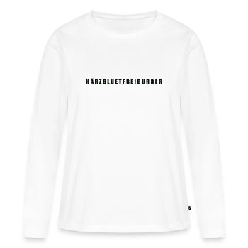 Härzbluetfreiburger Kanton Freiburg Freiburger - Frauen Premium Bio Langarmshirt - Weiß - Vorne - Julia (174cm)