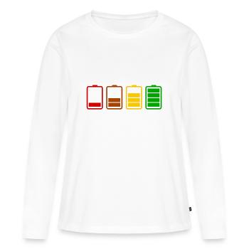 Accumulator / battery - Women's Premium Organic Long Sleeve Shirt - white - Front - Julia (174cm)