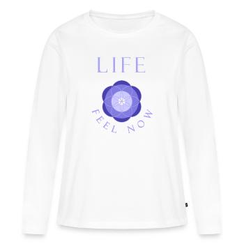 La vie maintenant - T-shirt manches longues Premium bio Femme - blanc - Devant - Julia (174cm)