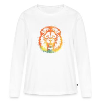 imposanter Löwe Afrika Sonne Raubtier König der - Frauen Premium Bio Langarmshirt - Weiß - Vorne - Julia (174cm)