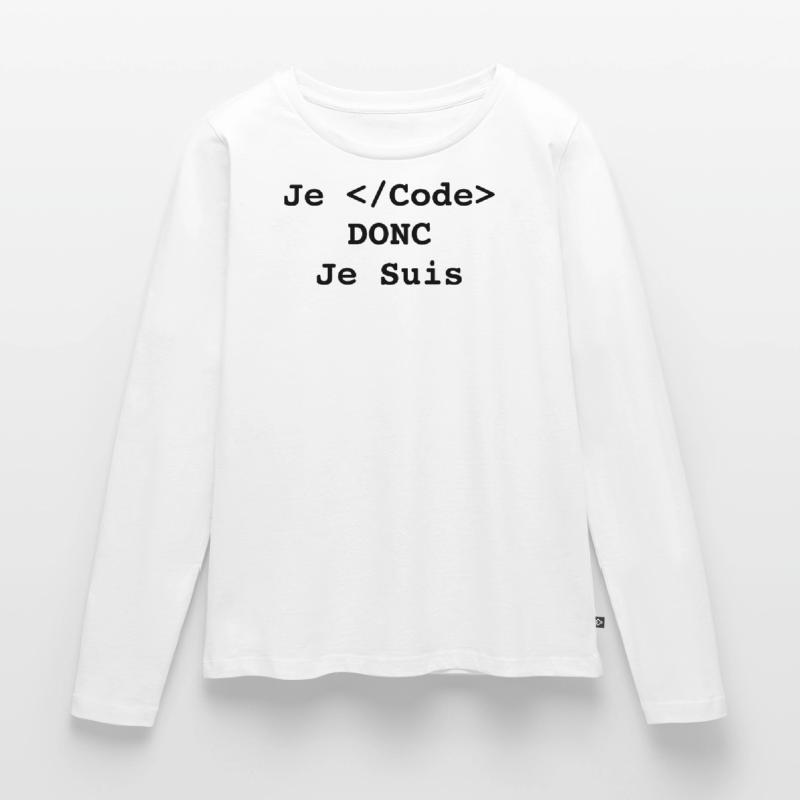 Ich programmiere, also bin ich Informatiker und Programmierer Frauen Premium Bio Langarmshirt